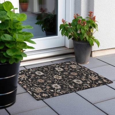 Tapis noir intérieur / extérieur lavable à la machine Cicel ACN1137