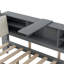 Lit plateforme en bois avec tablettes gigognes et tête de lit avec rangement-980276804