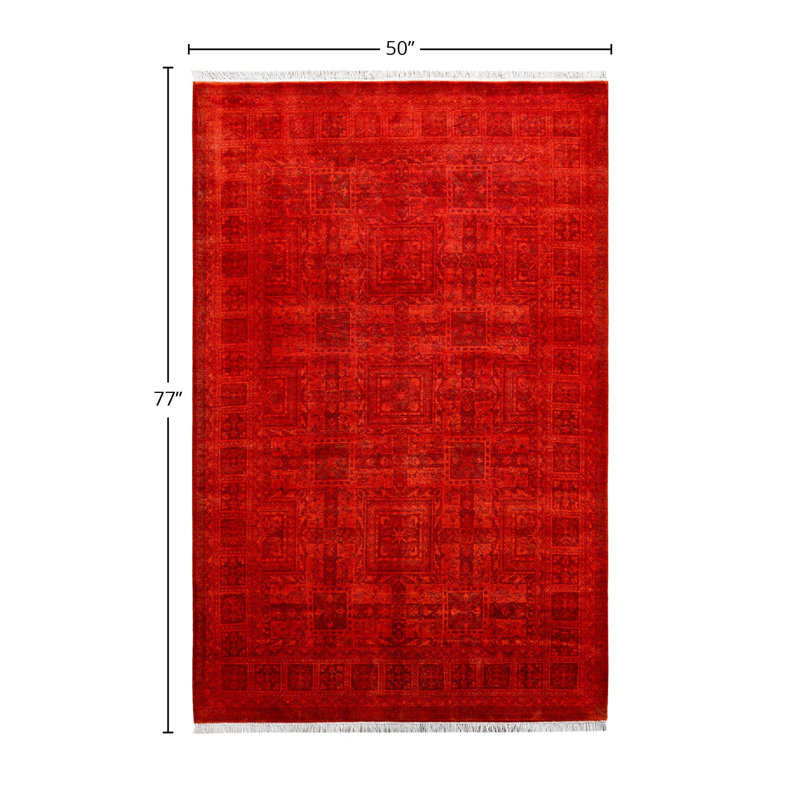 Overyed One-of-a-Kind Rectangle 4'2" X 6'5" Hand Knotted Area Rug