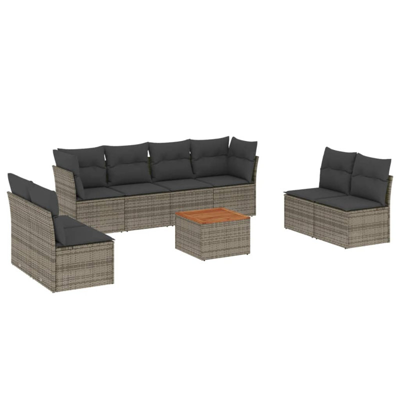 Vidaxl Garden Sofa Set Poly Rattan 9 Piece Set Modular