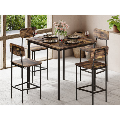 Kitchen Table and Chairs of 4 with Space-Saving Design
