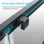 185*100*0.6cm, Safe and Easy-To-Clean Sliding Shower Enclosure with Side Panels, Black