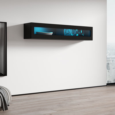 Fly 63" Type-51 Floating Media Black Cabinet