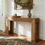 Console 63 po en bois massif, table d'entrée étroite pour l'entrée, salon
