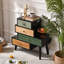 Commode décorative en bois naturel rustique à 4 tiroirs Cayden Farmhouse-1220163314