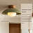 13.98" Retro Brown Glass Flush Mount Lighting