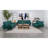 Teal Blue Flared Arm Loveseat