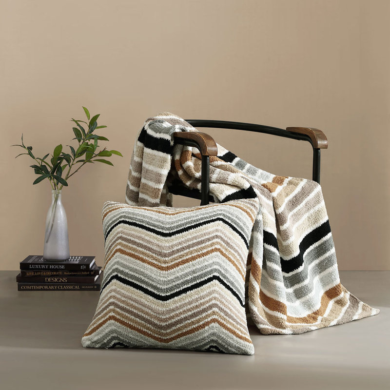Cusco Square Pillow Cover & Insert, Copper Mix Chevron