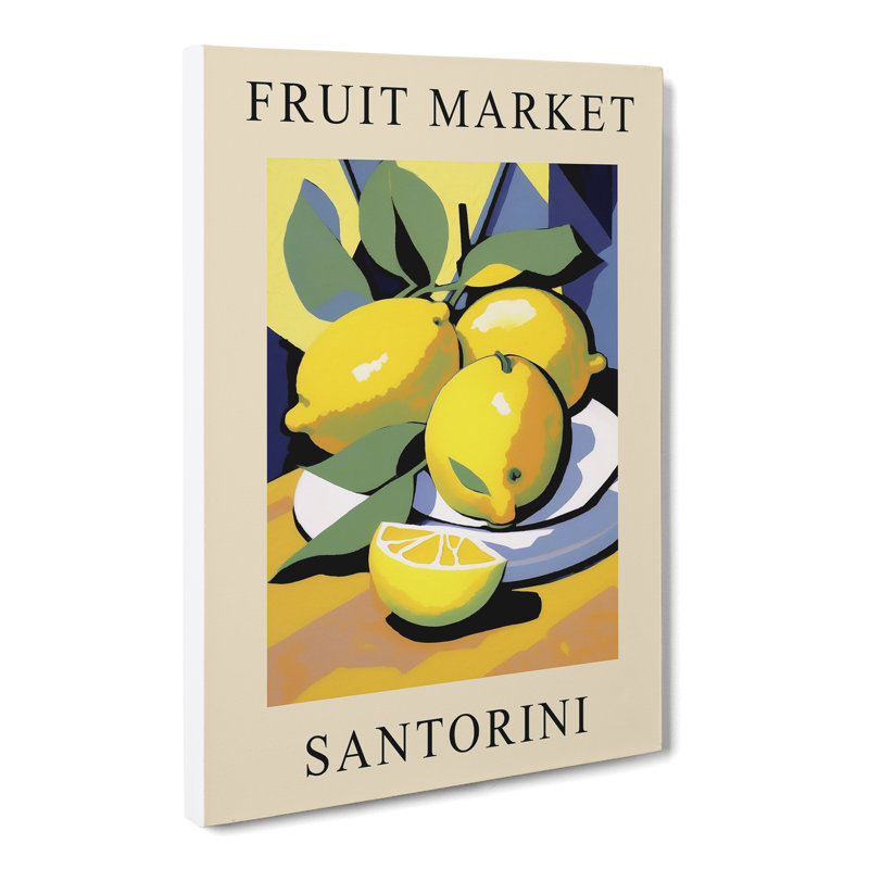 XMKTMKT-390 Lemon Santorini Fruit Market - Wrapped Canvas Print, 50cm H x 35cm W x 3cm D