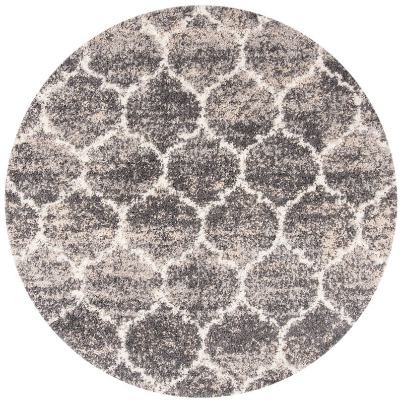 Chilson Shag Performance Geometric Rug, Round 6'7"