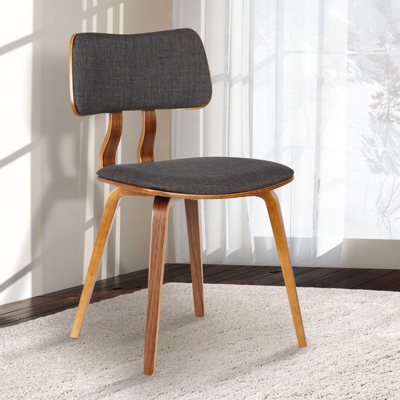 Cheer 46cm H Polyester Blend Upholstered Side Chair, Charcoal
