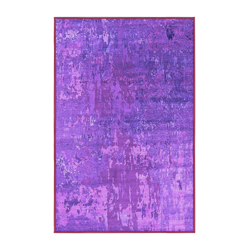 Tapis mauve Mid-Century Modern 2833, Tapis de couloir 2 pi x 5 pi