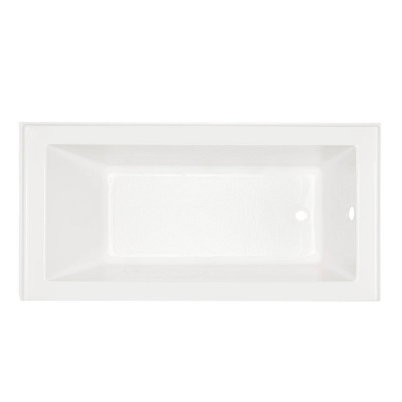 60" X 32" Sitka Acrylic Alcove Soaking Tub, White, Center-Front