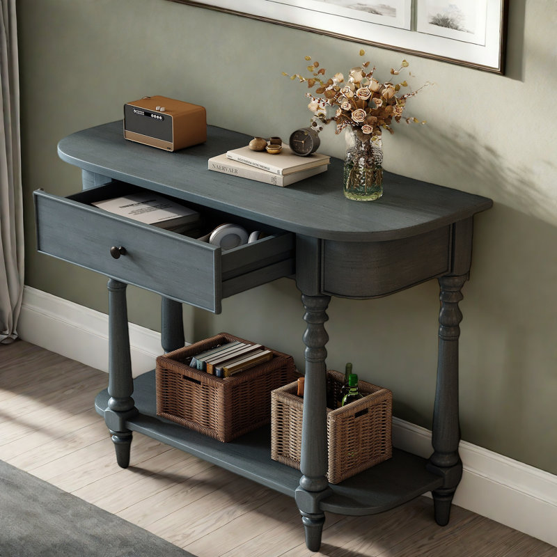 36" Console Table Entryway Sofa Side Table for Hallway Living Room, Navy Blue