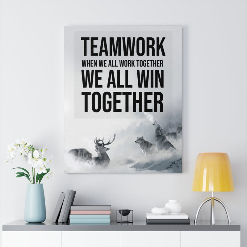 Teamwork Of Wolves House - Wrapped Canvas Print, 61cm H x 46cm W