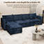 Canapé modulaire en L de 110 po Jermyra, ensemble de 5 sièges avec repose-pieds et coussins, tissu chenille-1500813175