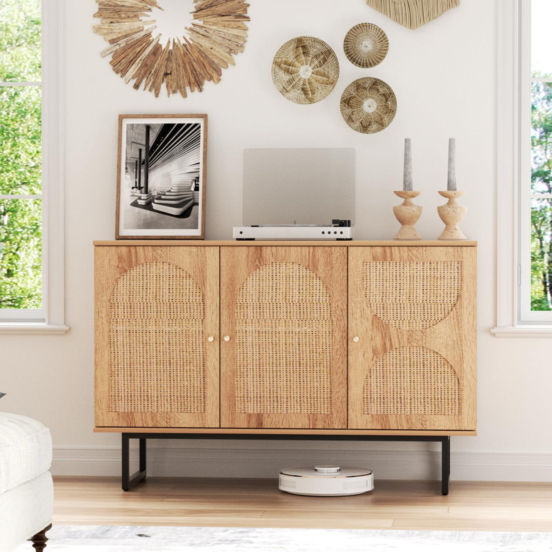 Rattan Sideboard Buffet Cabinet With Storage