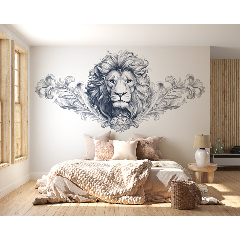 Lion, décoration murale ornée d'une tête de lion royale, 353Mv, H 24 po x l 13 po