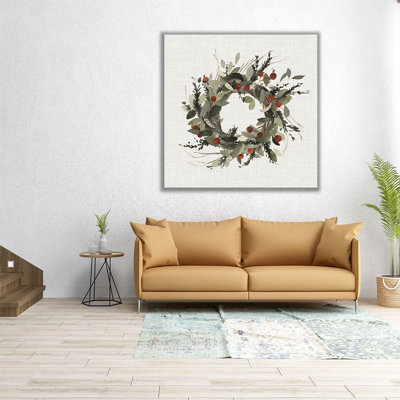 Farmhouse Wreath I - reproduction d'art sur toile