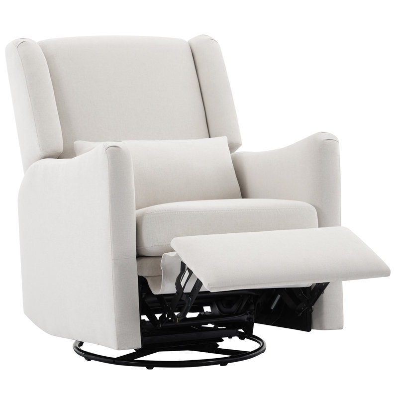 Wide Wingback Swivel Rocker Recliner Chair, Glider Rocker Recliner, Rocking Chair Nursery For Living Room Bedroom Apartment