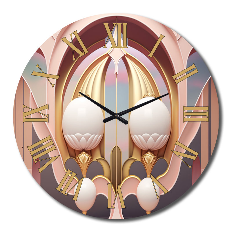 White Spheres Minimal Retro Future Architecture Metal Wall Clock, Large