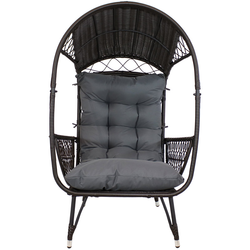 Adalize Wicker Outdoor Lounge Chair, Gray