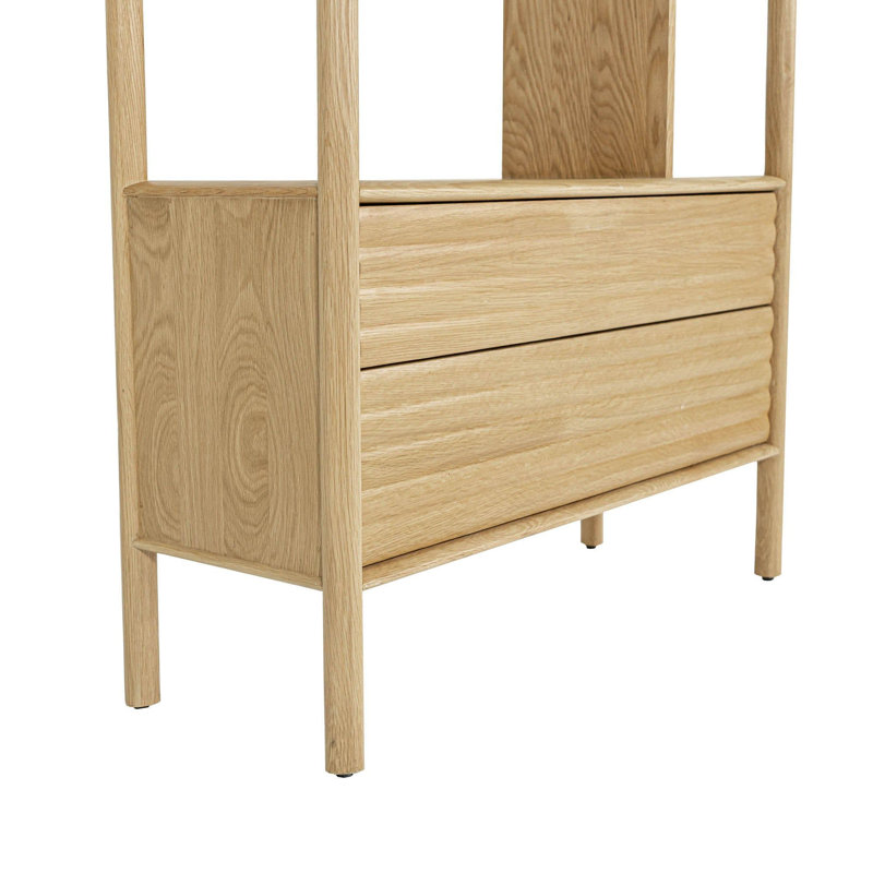 Masie 71"H x 35.4"W 2-Drawer Oak Bookcase,