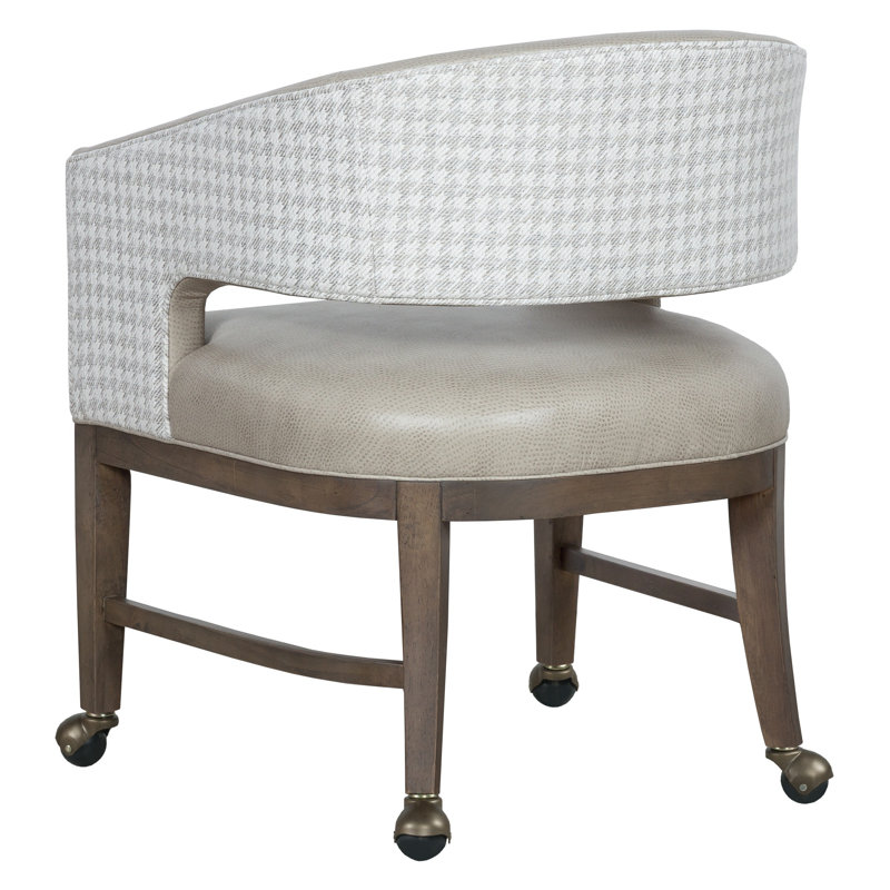 Fauteuil Cleo, Cuir véritable brun 1111, Noyer