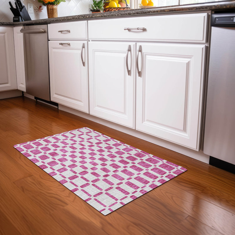 Premium Machine Washable Prisco Blush Rug, Rectangle 1'8" x 2'6"