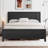 Modern Bedroom Set Bed Frame With Upholstered Headboard And 1 Drawer Nightstands With USB Charging Ports-260908331