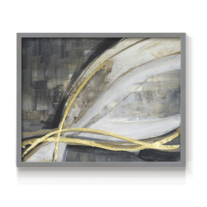 Vortex torsadé II - reproduction encadrée - réversible, H 8 po x l 10 po, Gris