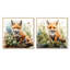 «Minimalisme Fox Portrait Blooms I», ensemble de 2 reproductions d'art sur toile-457063705-457063703