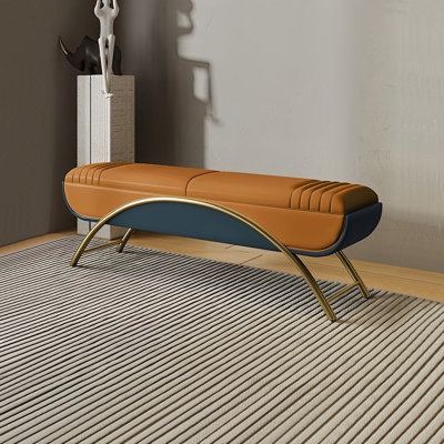 Banc rembourré avec tabouret italien