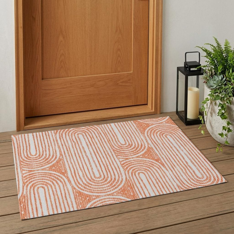 Tapis extérieur lavable antidérapant 3 pi x 5 pi Salmon