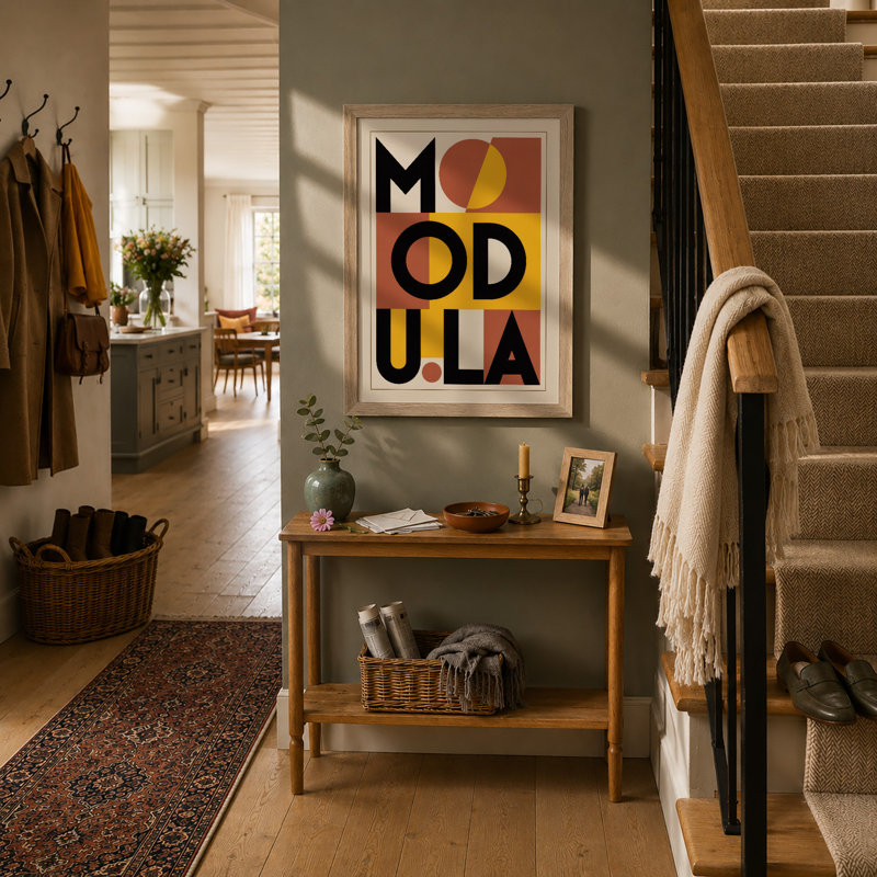 Modula Typography - Print, A2 - 59.4 x 42.0 cm, Oak