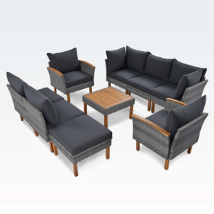 86.61'' Wide Rectangle Patio Sectional Set