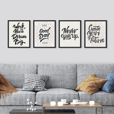 Élégant «Good Day», ensemble de 4 motifs inspirants sur papier