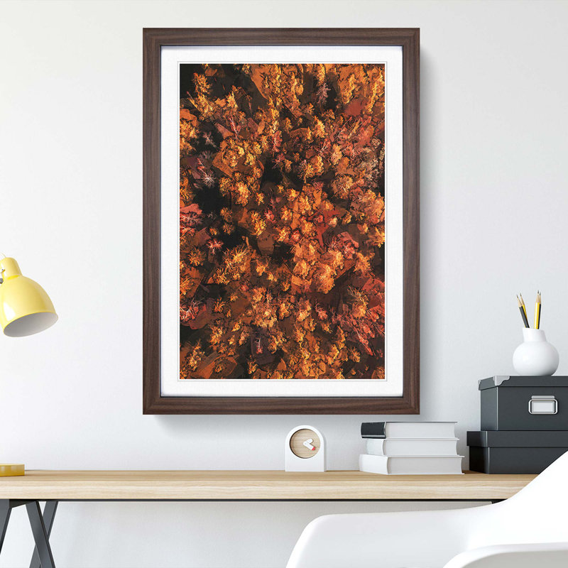 Autumn Forest in Bloom in Abstract - Picture Frame Graphic Art Print, Walnut Framed, 36cm H x 27cm W x 2cm D