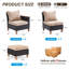 Ensemble de conversation modulaire pour 5 personnes avec coussins