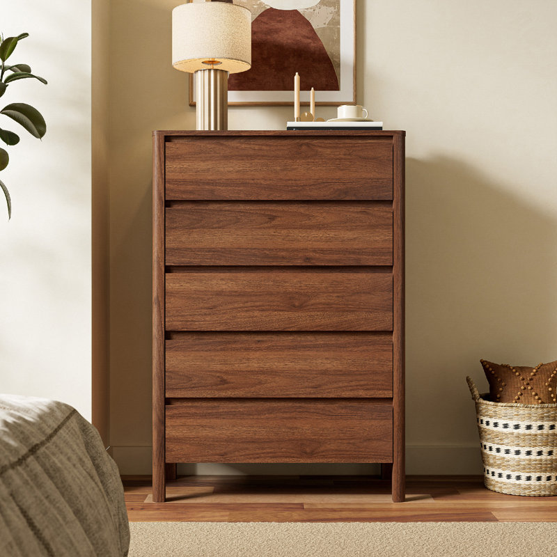 31.5" W 5 - Drawer Dresser, Brown