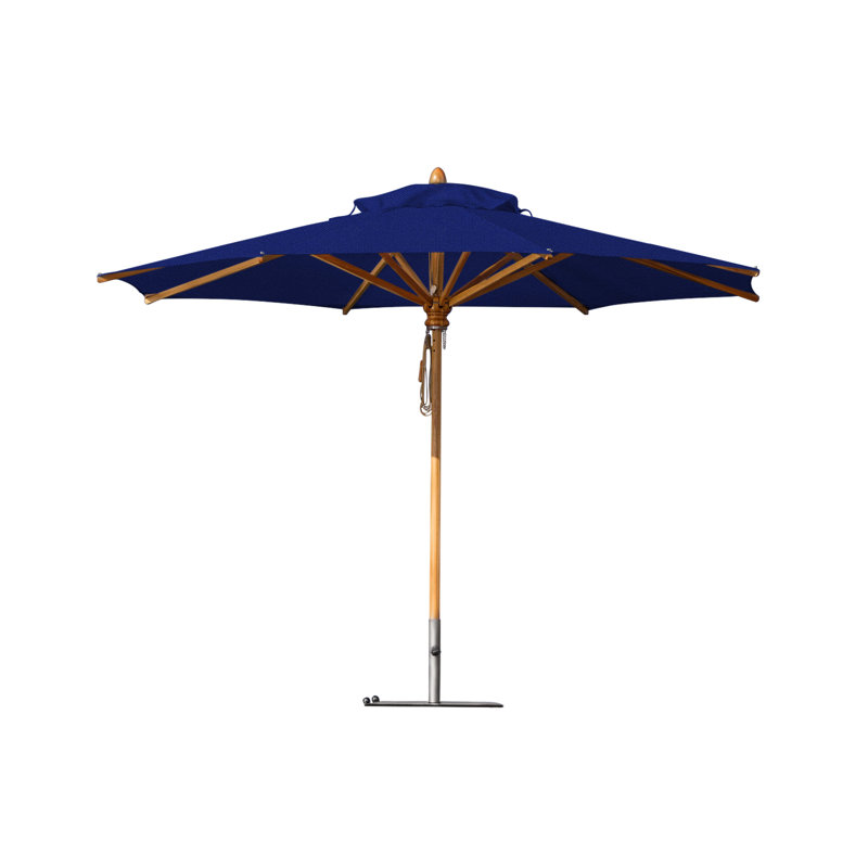 Safari 11.5' Round Umbrella, Square Metal w/ wheels+2.25" Stainless Steel Tube, 99.6" H x 137" W x 137" D, Tuscany