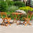 3-Piece Eucalyptus Bistro Set, Square, Natural Oil