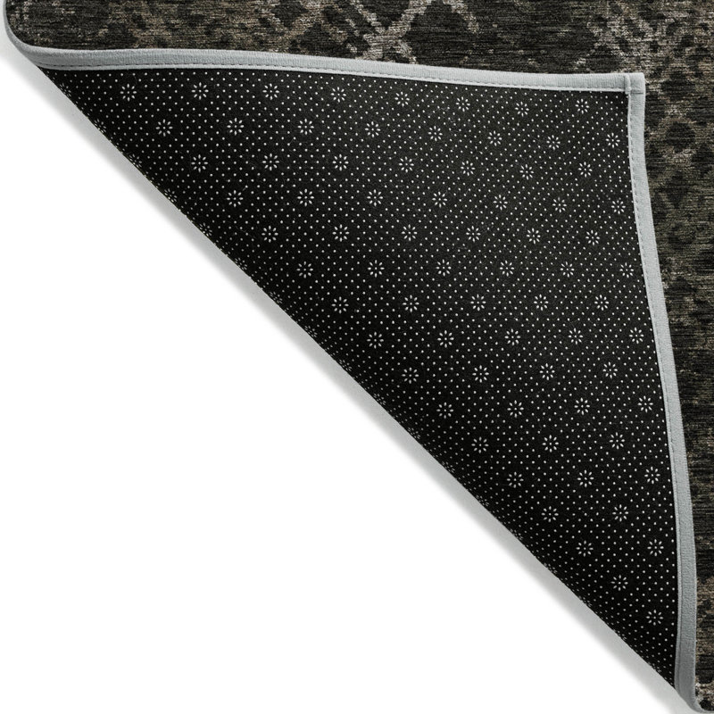 Tapis intérieur / extérieur géométrique lavable brun et chocolat 9 pi x 12 pi
