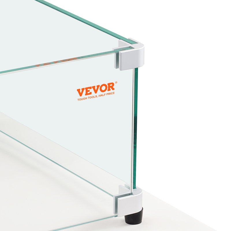 Rectangular Tempered Glass Wind Guard for Fire Pit Table