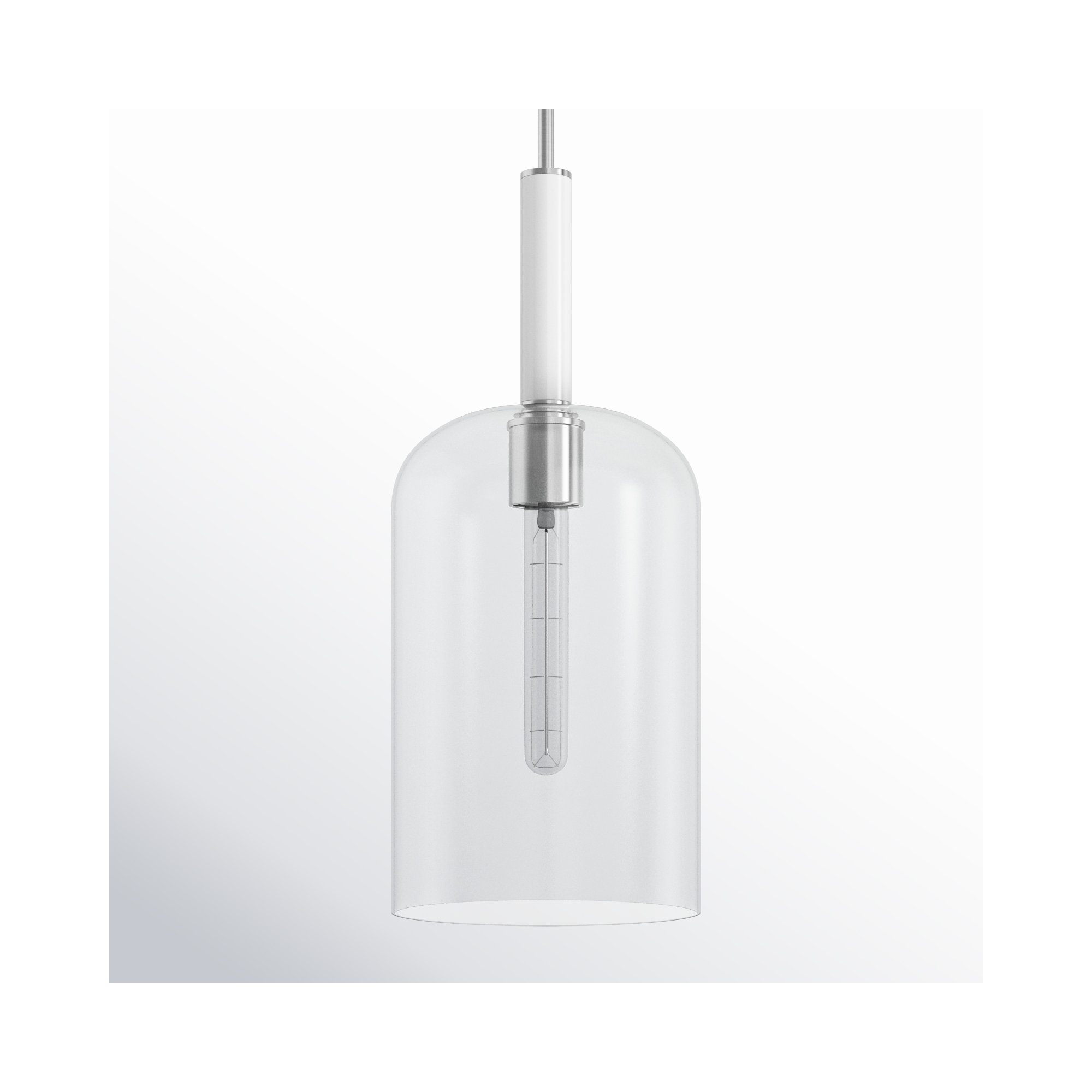 Tegan Single Light Glass Dimmable Pendant, Polished Nickel