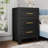 Metal Black 4 Drawer Nightstand-1044543500