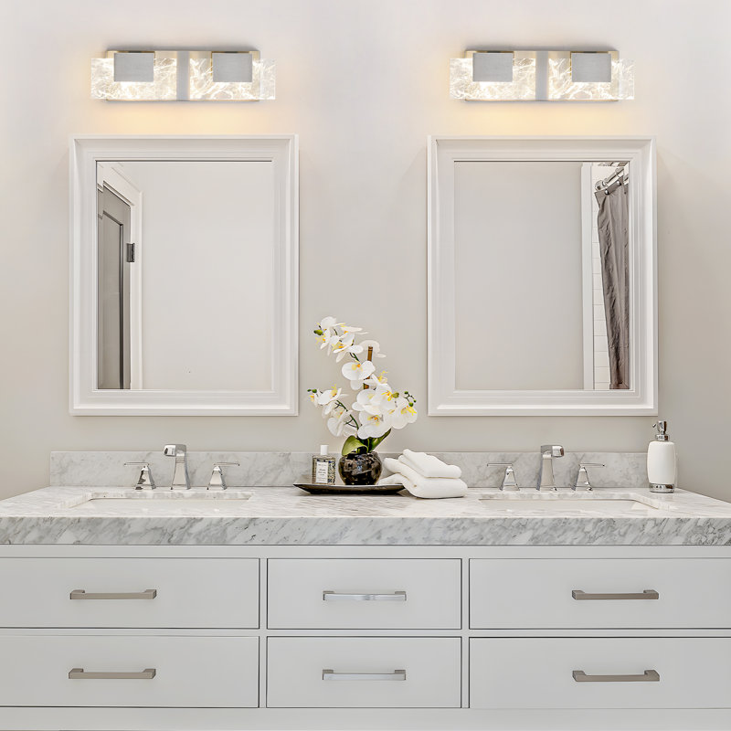 2-Light Modern Bathroom Vanity Light, Nickel