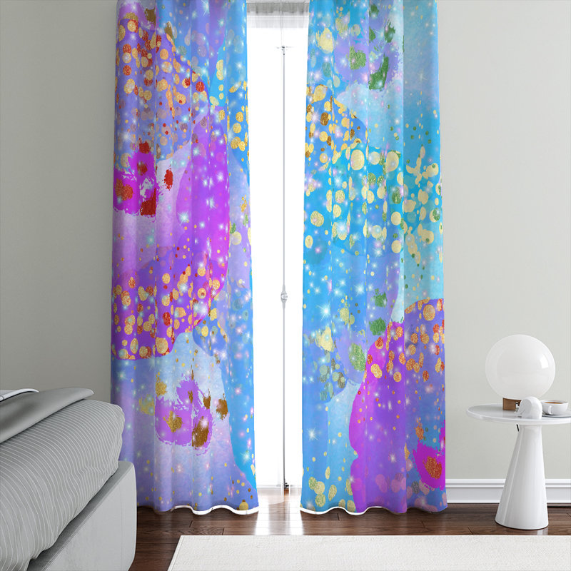 Panneaux de rideaux semi-transparents abstraits Aiden-James, l 56 po x L 78 po