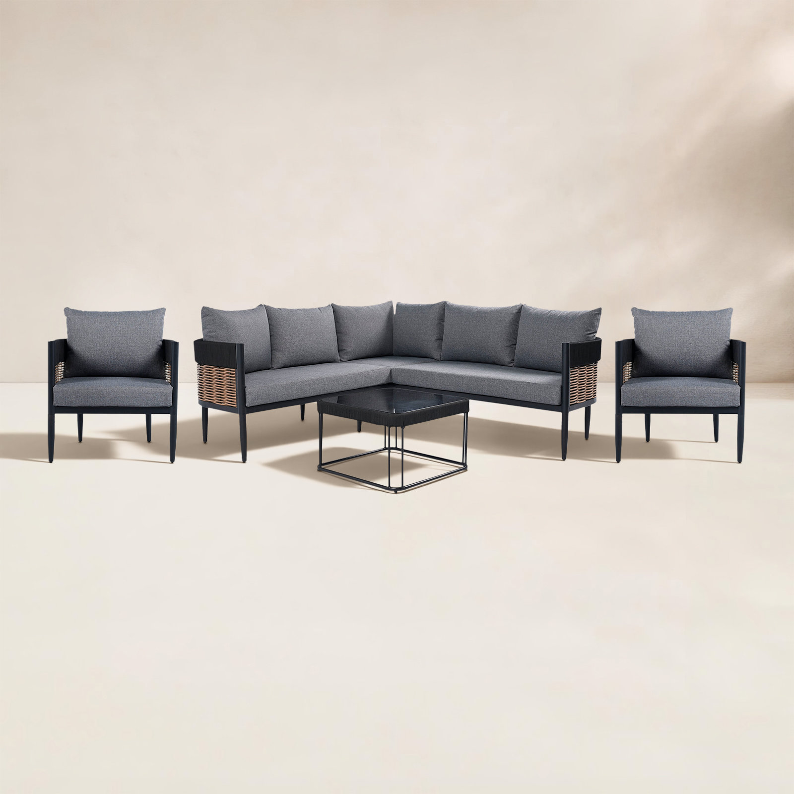 Corrente 7-Person Patio Seating Group, Gray