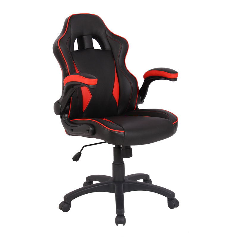Zipcode Design Ottman Adjustable Ergonomic Faux Leather PC & Racing Game Chair, Red/Black